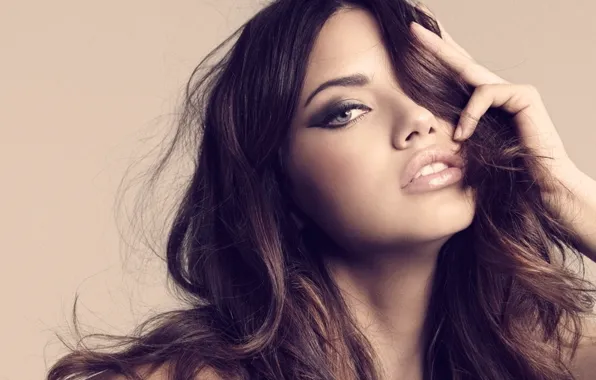 Eyes, look, girl, model, hair, Adriana Lima, lips, Adriana Lima