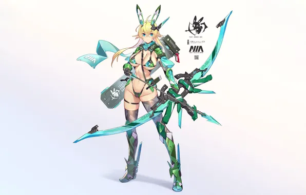 Girl, fantasy, sexy, cleavage, thighhighs, long hair, boobs, anime
