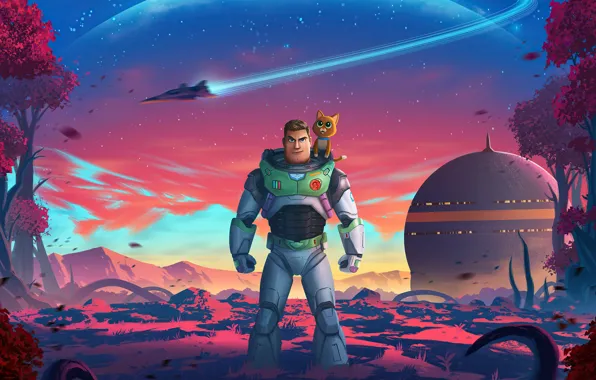 Cat, planet, hero, space, hero, space, Buzz Lightyear, Buzz Lightyear