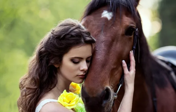 Girl, horse, horse, portrait, Daria, Svetlana Boynovich