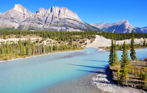 Picture landscape, mountains, nature, Park, river, photo, Canada, Banff