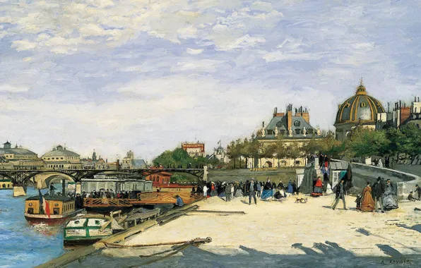 River, picture, Hay, the urban landscape, The Pont Des Arts. Paris, Pierre Auguste Renoir, Pierre …