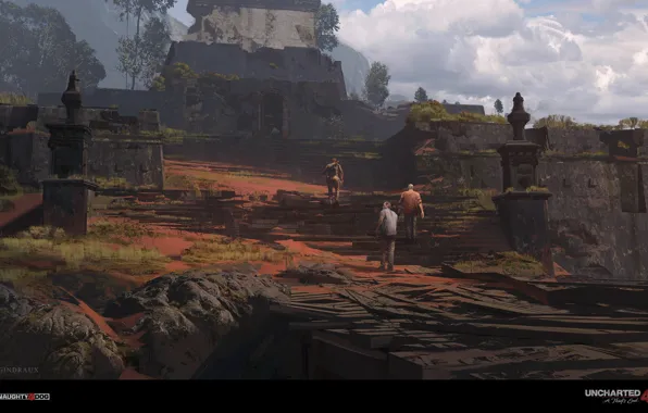 Stage, temple, ruins, Uncharted 4, Madagascar Tower Entrance