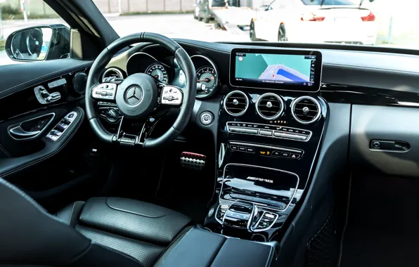 Picture interior, devices, the wheel, Mercedes, display, AMG, Manhart, W205