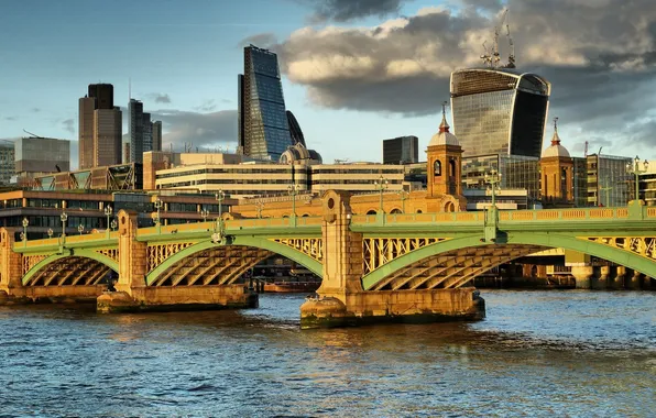 The sky, bridge, river, England, London, home