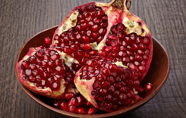 Garnet, plate, garnet, pomegranate seeds, a plate, pomegranate seeds