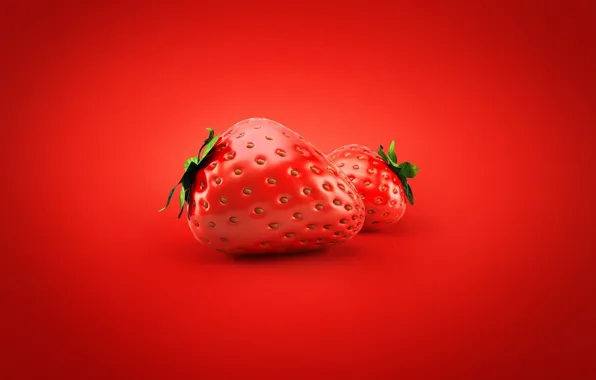 Berries, strawberry, red background