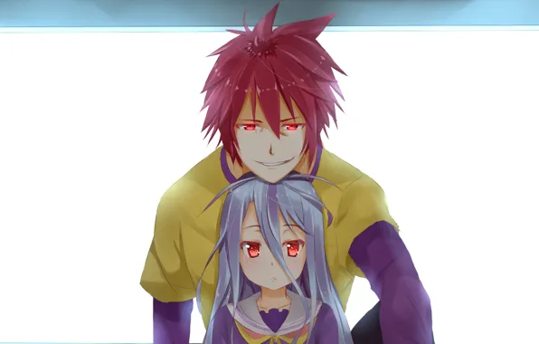 Anime, art, girl, guy, two, No Game No Life