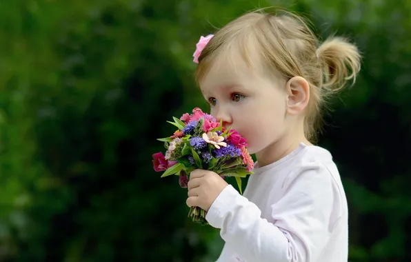 Picture flowers, mood, girl