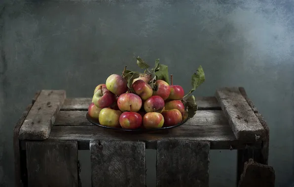 Background, apples, box