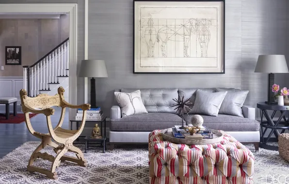 Design, style, room, books, interior, picture, ladder, sofa