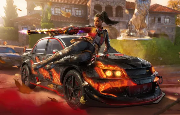 Machine, auto, girl, weapons, character, Call of Duty: Mobile