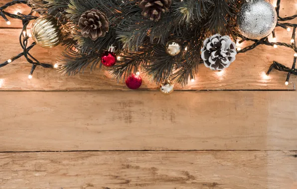 Decoration, New Year, Christmas, garland, Christmas, wood, New Year, decoration