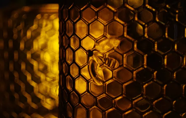 Glass, light, bee, texture, cell, Bank, honey, relief