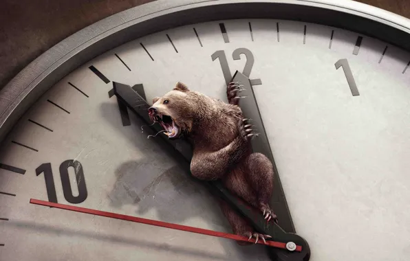 Picture arrows, watch, dial, MOUTH, BLOOD, BEAR, FANGS, CLAWS