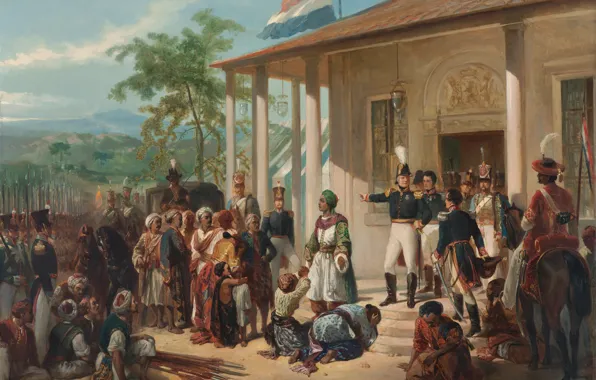 Painting, Nicolaas Pieneman, The Submission of Prince Dipo Negoro General De Ko, -, Ck