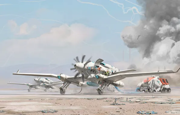 The plane, Smoke, Machine, Fiction, Airplane, Bombs, Aviation, Aircraft