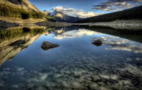 Picture landscape, mountains, lake