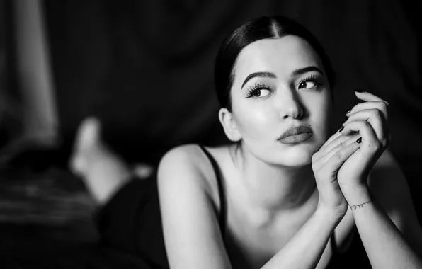 Portrait, black and white, Lera, Dmitry Chernov