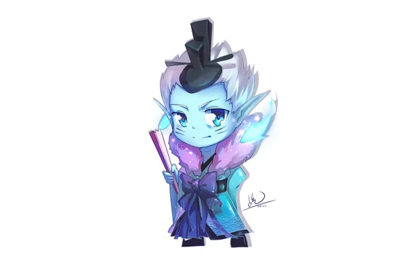 Boy, fan, art, white background, Onmyouji, Onmyouji (NetEase), Aragawa no Aruji