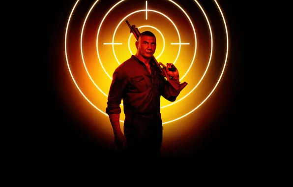 Black background, poster, target, Dave Bautista, Dave Batista, The Killer's Game, The Killer's Game