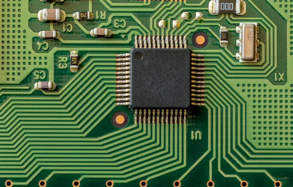 Macro, background, computer, electronics, well connected