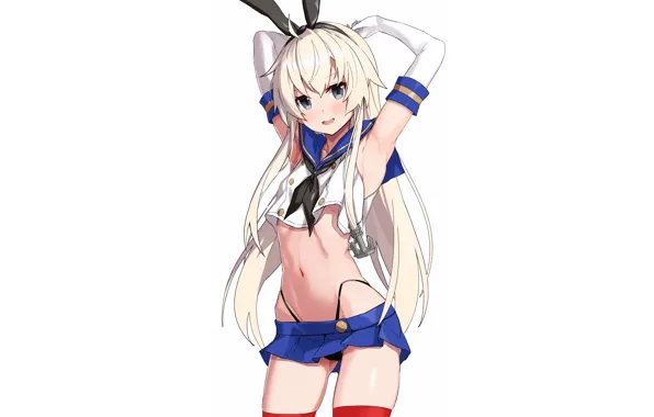 Girl, sexy, lingerie, panties, long hair, boobs, anime, beautiful