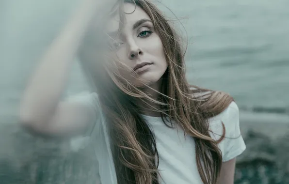Picture girl, the wind, hair, portrait