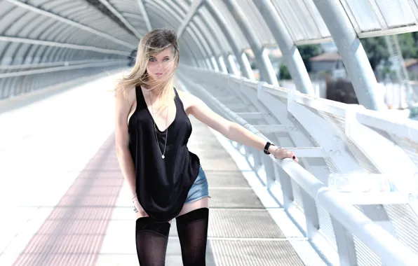 Picture girl, pose, stockings, Mike