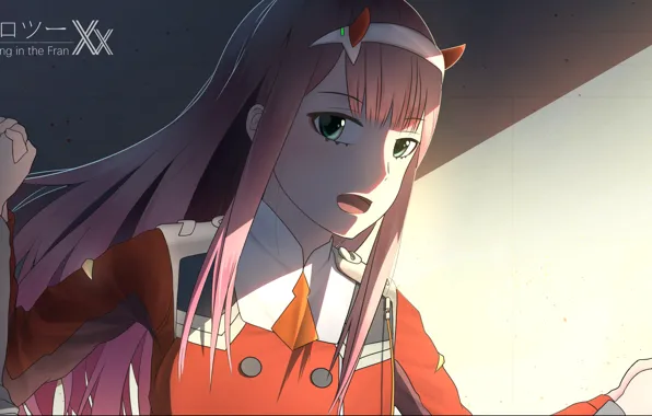 Girl, hands, two, horns, 002, Darling In The Frankxx, Cute in France, Zero Two