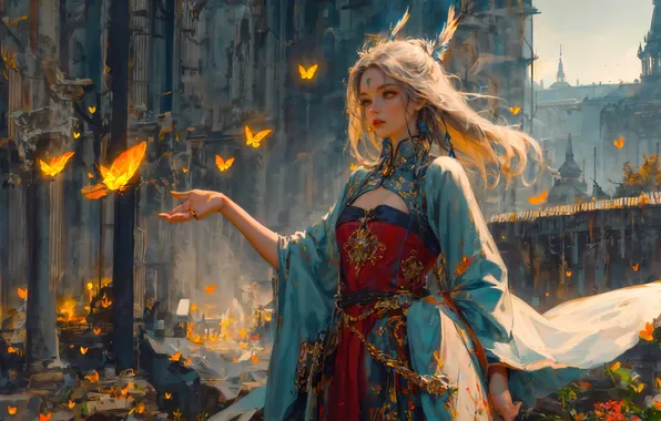 Girl, fantasy, digital art