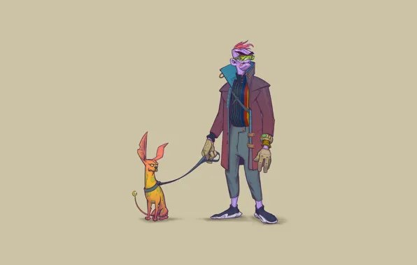 Minimalism, Dog, Background, Dog, Art, Alien, Concept Art, Characters