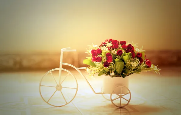 Picture flowers, bike, roses