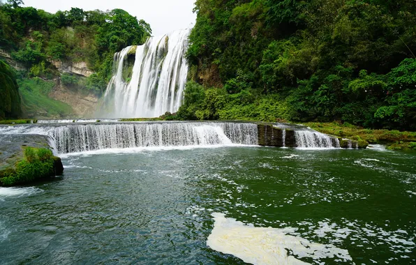 Nature, river, China, waterfall, Huangguoshu, Huangshu