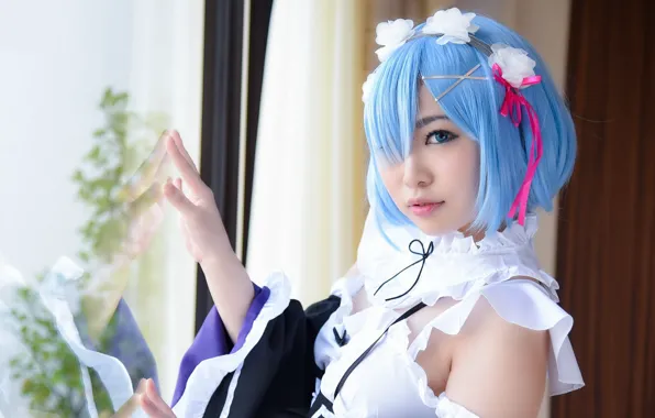 Japanese, cosplay, Rem, re zero kara hajime chip isek or seikatsu, re zero