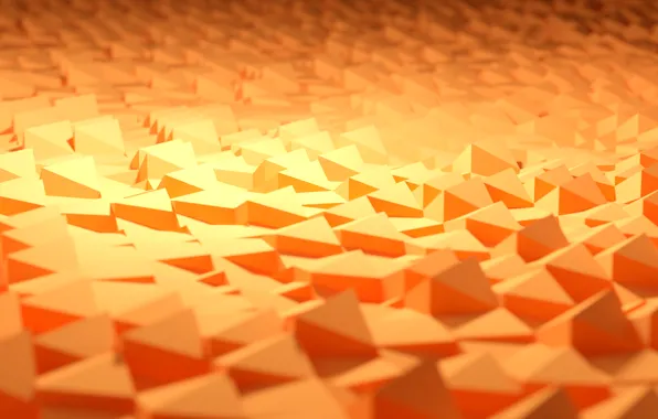 Sand, macro, light, orange, rendering, geometry