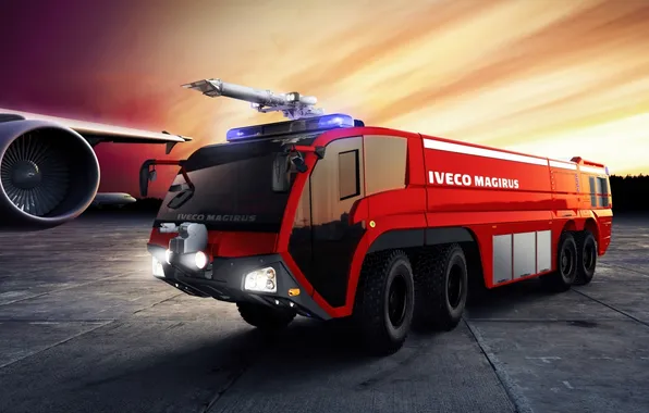 The sky, the front, fire truck, iveco, Iveco, Magnus, super dragon, magirus