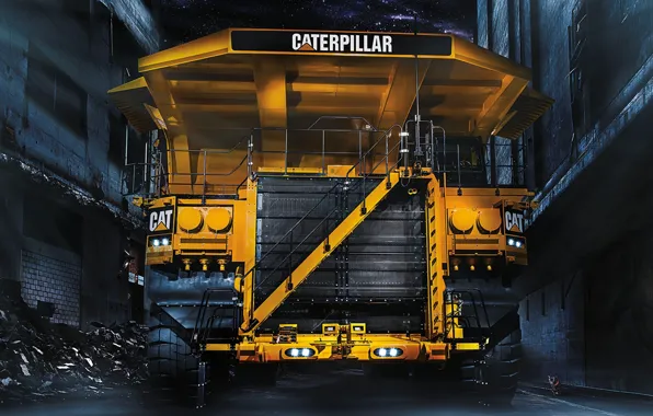 Picture heavy equipment, CAT 797F, dog, mining truck