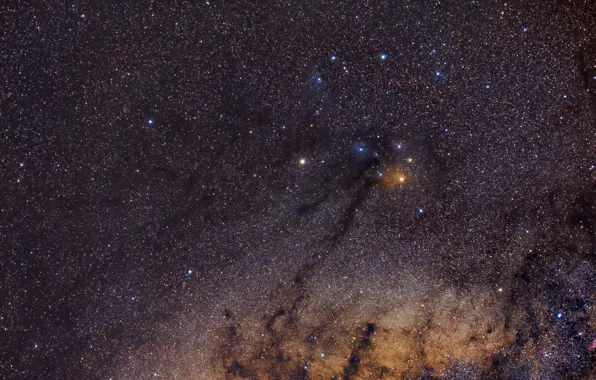 Picture space, stars, Molecular cloud, Rho Ophiuchus