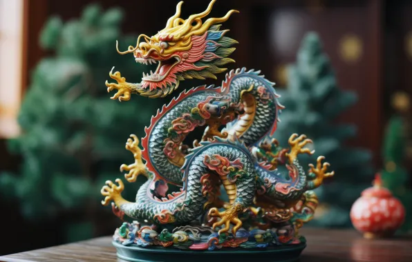 Style, dragon, New year, figurine, ornament, East, Chinese, figure