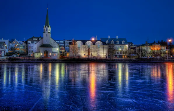 Picture ice, winter, Iceland, Reykjavik