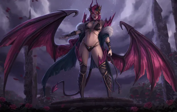 Chest, fiction, feet, body, wings, the demon, Tits, art