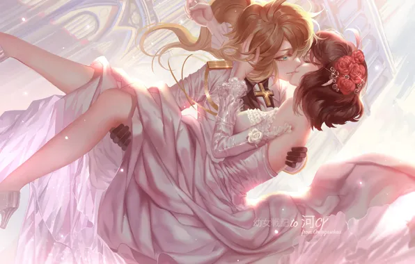 Picture girl, anime, art, Youjo Senki, Tanya Degurechaff, Viktoriya Ivanovna Serebryakov