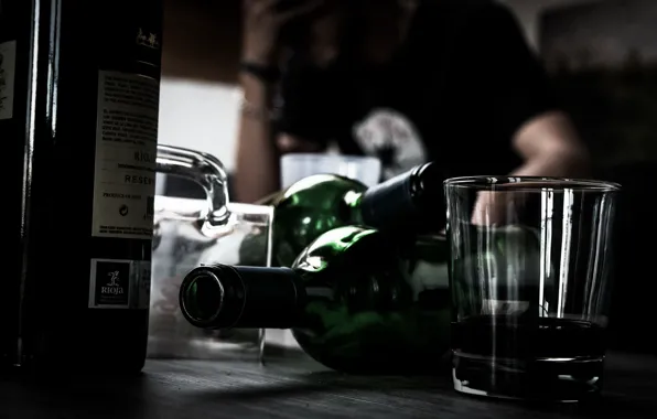 Glass, bottle, prazdnik