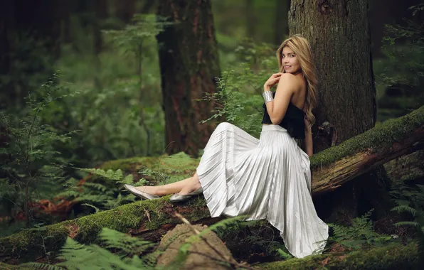 Picture forest, girl, nature