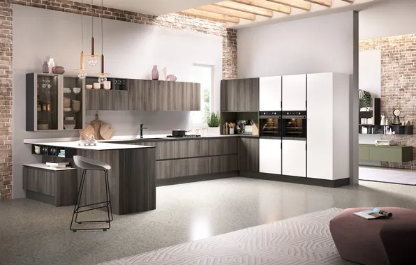 Villa, interior, Italy, kitchen, Italian design, Cucina Onano