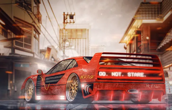 Auto, Machine, Style, City, Ferrari, Tokyo, Japan, Red
