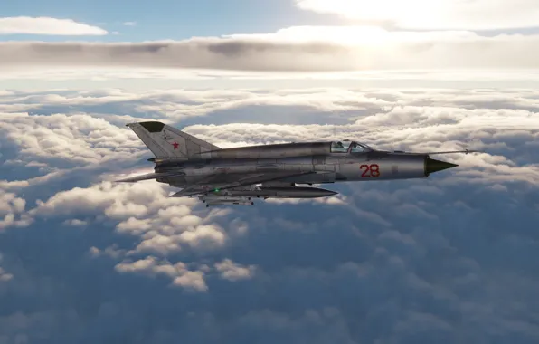 USSR, OKB MiG, MiG-21bis, Frontline fighter, Above the clouds