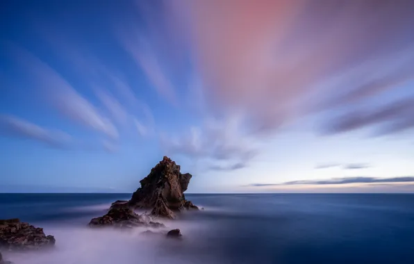 Sea, rock, Portugal, Madeira