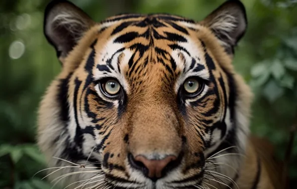 Picture face, tiger, portrait, digital art, AI art, The Art of Artificial Intelligence, neural network